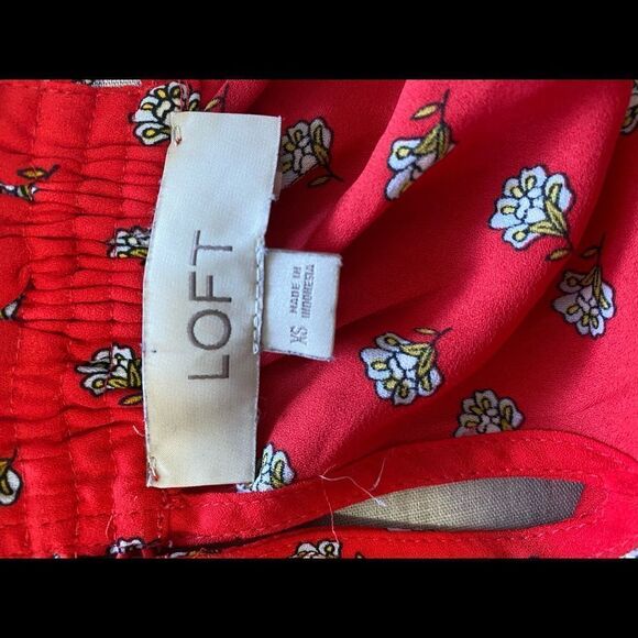 LOFT Red Marigold Peplum Halter Tank Top/Cami - Picture 6 of 10